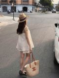  Set Nữ Hai Dây Áo Quần Short Ngắn Dáng Tiểu Thư 