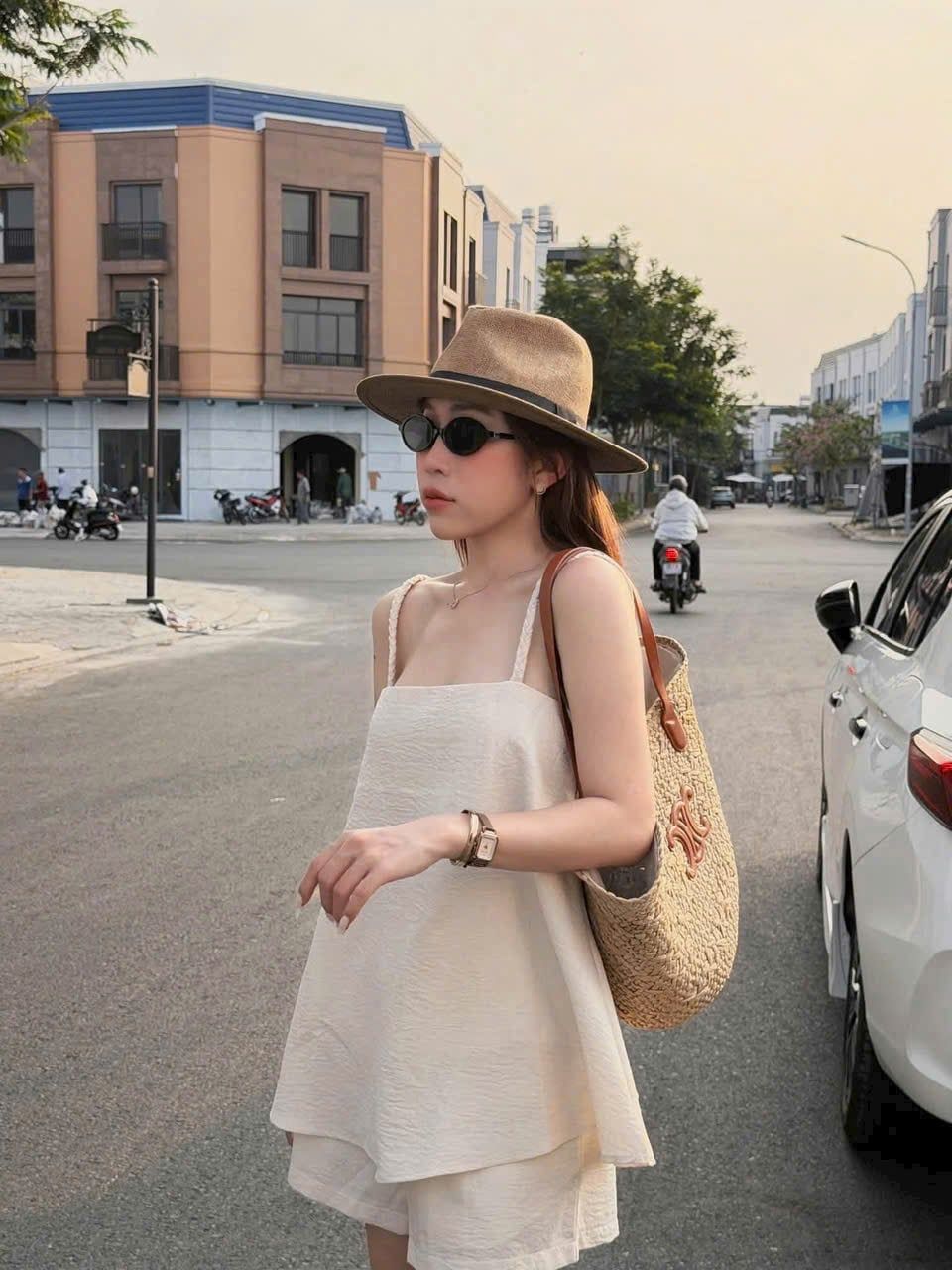  Set Nữ Hai Dây Áo Quần Short Ngắn Dáng Tiểu Thư 