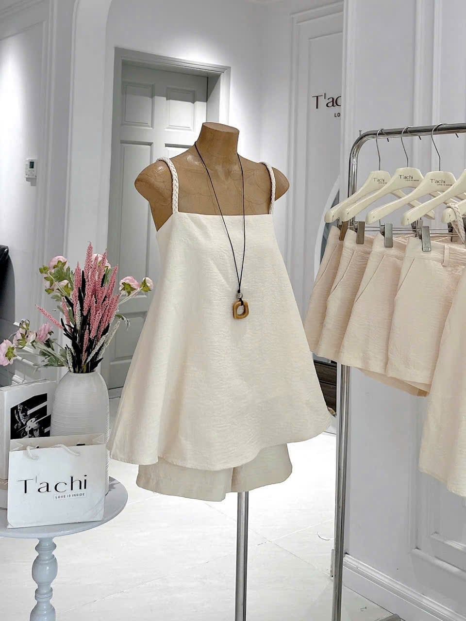  Set Nữ Hai Dây Áo Quần Short Ngắn Dáng Tiểu Thư 