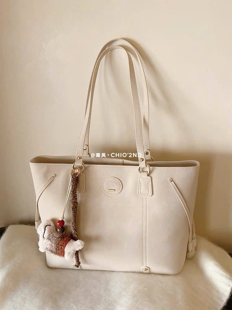  Túi Đeo Vai Nữ Tote Vintage Thanh Lịch Kèm Móc Gấu Nơ 