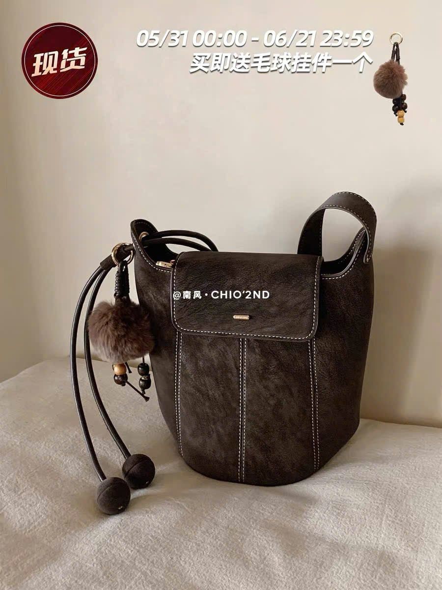  Túi Đeo Chéo Nữ Dáng Bucket Vintage 