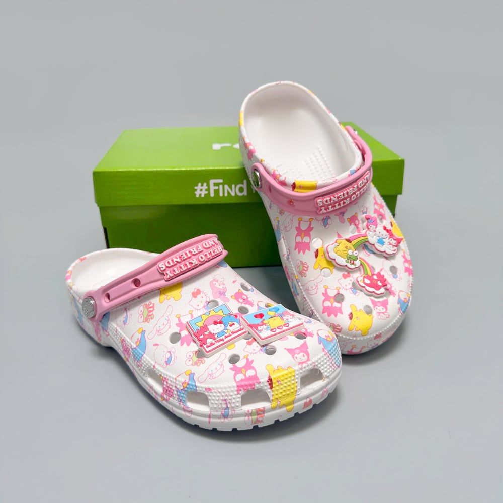  Dép sục Dinas Classic Hello Kitty & Friends Pastel Cầu Vồng Nữ Xuất Khẩu 