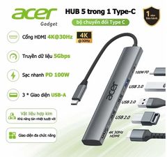 Acer Hub chia cổng usb 5 trong 1 sang 4K