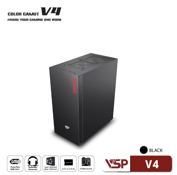 VỎ CASE MÁY TÍNH VSP V4 ĐEN