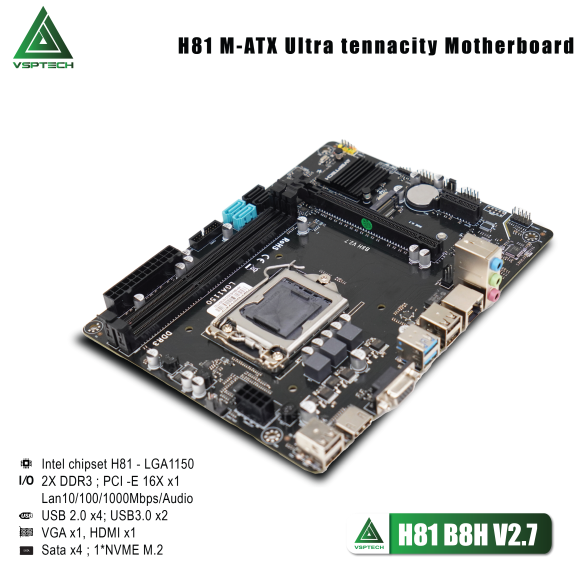 MAIN VSPTECH H81 B8HV2.7 - BH 24 THÁNG