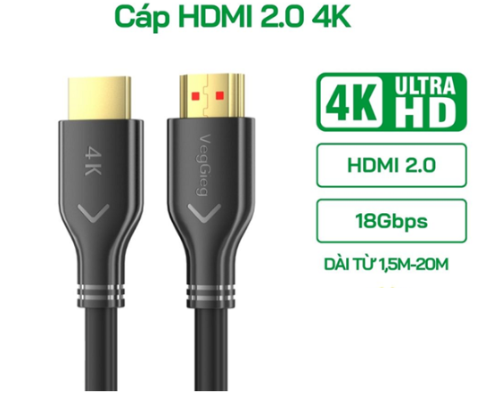 Cable HDMI 20m VegGieg V-H112 4K - Bh 12 tháng