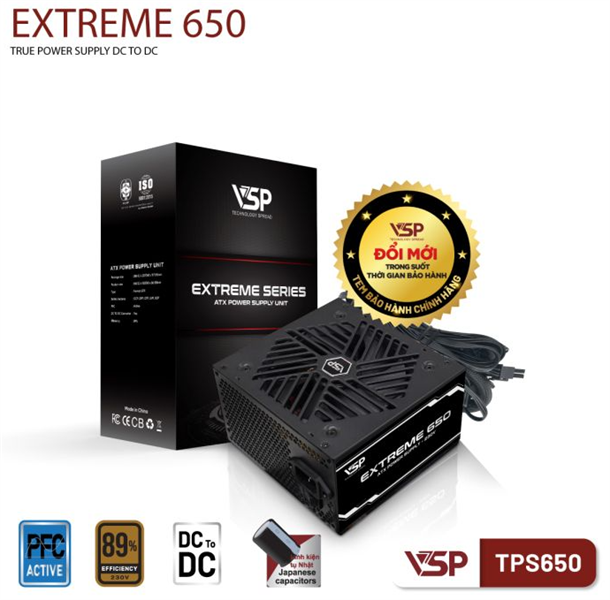 Nguồn VSP Extreme TPS650 650W - Bh 24 tháng