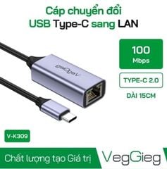 Cáp chuyển Type C Ra Lan VegGieg V-K309