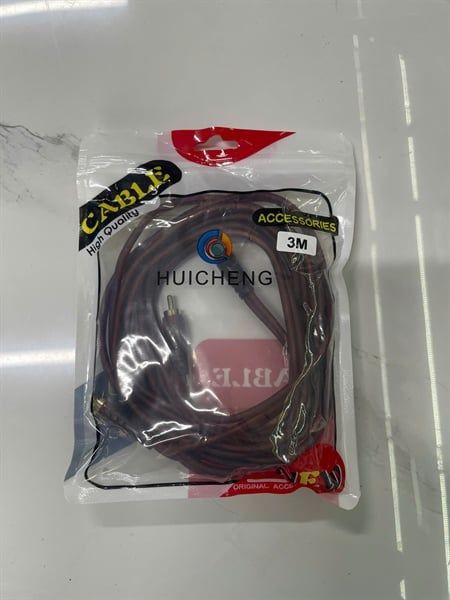 Dây loa 1 đầu 3.5mm ra 2 đầu AV (Bông sen đực) dài 3m