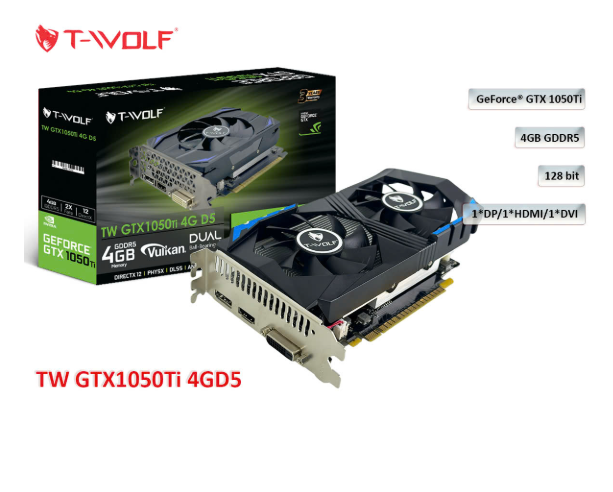 CARD VGA T-WOLF GTX 1050TI 4GB D5 - BH 36 THÁNG