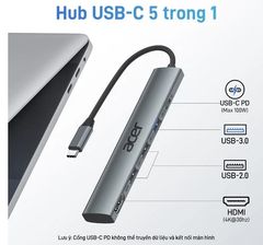 Acer Hub chia cổng usb 5 trong 1 sang 4K