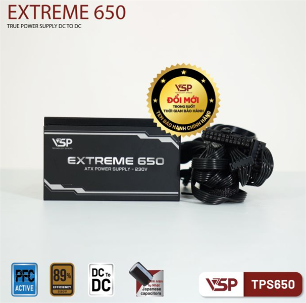 Nguồn VSP Extreme TPS650 650W - Bh 24 tháng