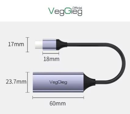Cáp chuyển Type C Ra Lan VegGieg V-K309