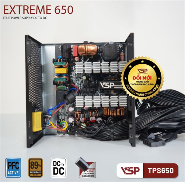 Nguồn VSP Extreme TPS650 650W - Bh 24 tháng