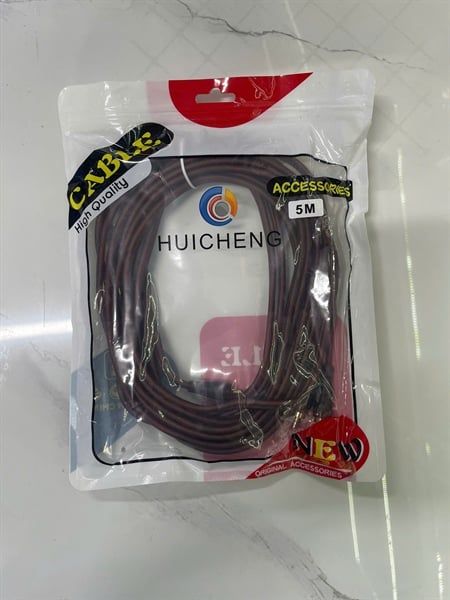 Dây loa 1 đầu 3.5mm ra 2 đầu AV (Bông sen đực) dài 3m