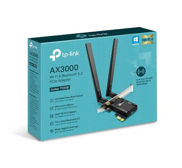 Card thu Wifi 6 + Bluetooth 5.2 TP-LINK TX55E - Bh 12 tháng