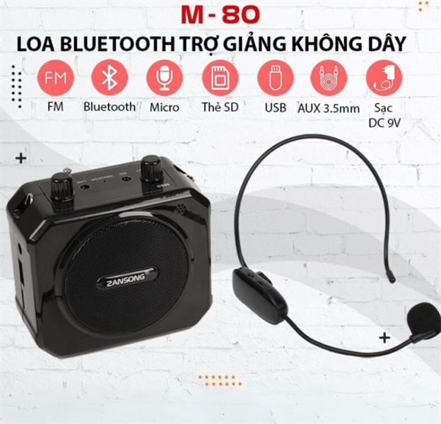 Máy Trợ Giảng ZANSONG M80 Kèm Mic - Bh 06 tháng