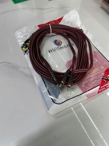 Dây loa 1 đầu 3.5mm ra 2 đầu AV (Bông sen đực) dài 3m