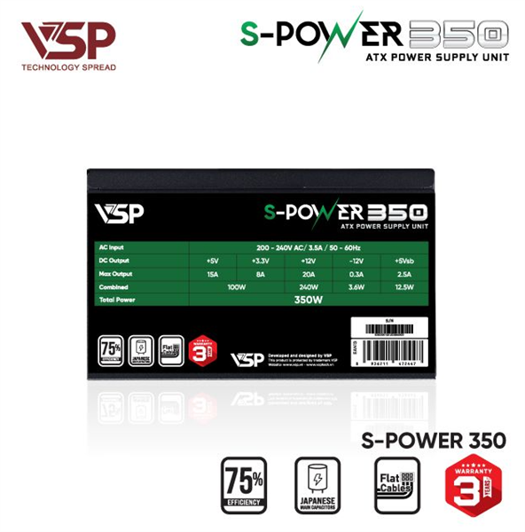 NGUỒN PC VSP S-POWER 350 - BH 24 THÁNG