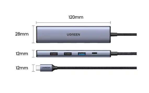 Hub Type C 5 in 1 Ugreen CM478 - Bh 12 tháng