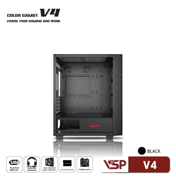 VỎ CASE MÁY TÍNH VSP V4 ĐEN