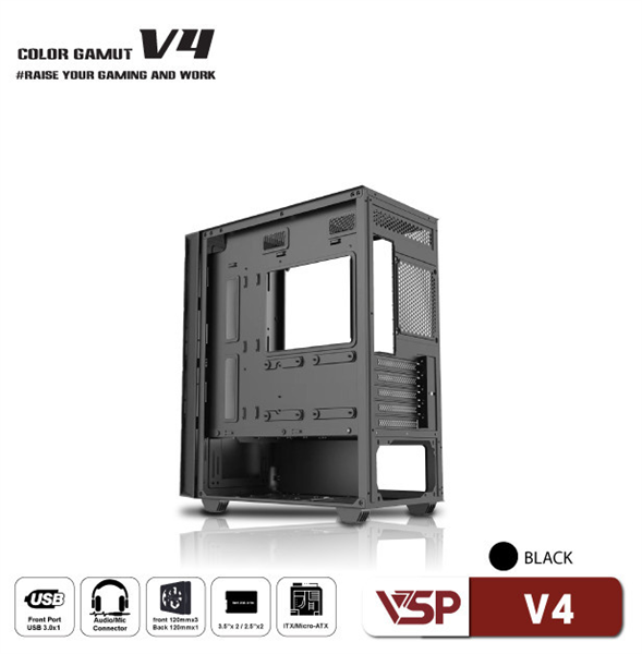 VỎ CASE MÁY TÍNH VSP V4 ĐEN