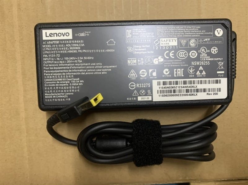 SẠC LENOVO 20V-6.75A USB ZIN - BH 06 THÁNG