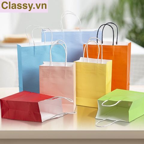  Combo 5 TÚI GIẤY KRAFT DÀY DẶN LÀM QUÀ TẶNG  MÀU PASTEL, NHIỀU SIZE 