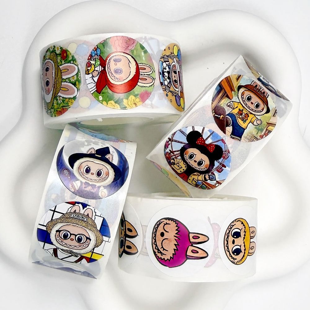  [GIAO HÀNG 7-25 NGÀY] COMBO 50 Cuộn 500 Sticker 2.5CM hình vuông Thank you dán niêm phong túi giấy, hộp bánh handmade, tem dán thiệp, hộp quà tặng Q1693 