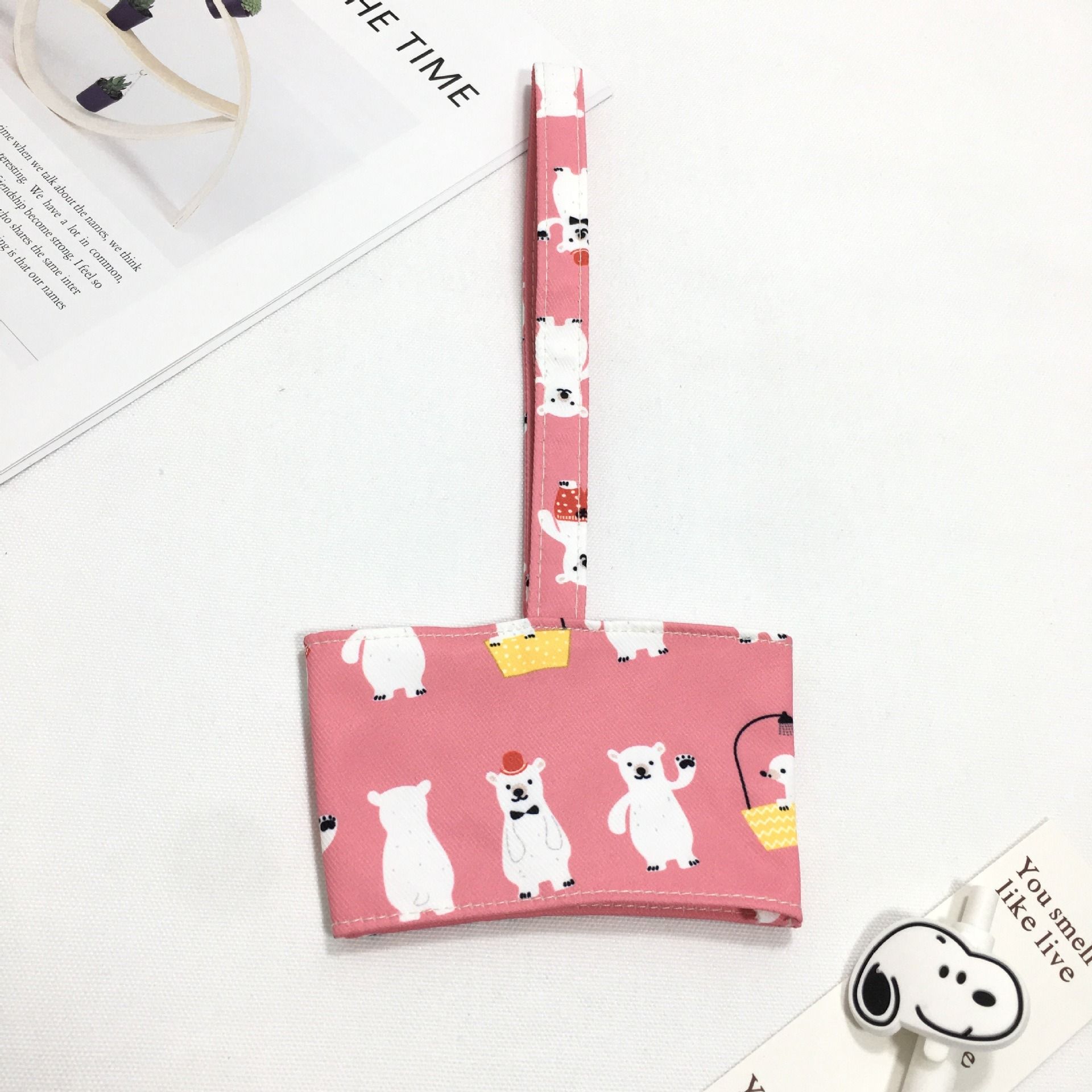  [GIAO HÀNG 7-25 NGÀY]  COMBO 20 Cup Holder vải bọc ly cốc vải canvas đựng ly giữ nhiệt, bình nước có quai xách nhiều họa tiết ngộ nghĩnh PK1324 