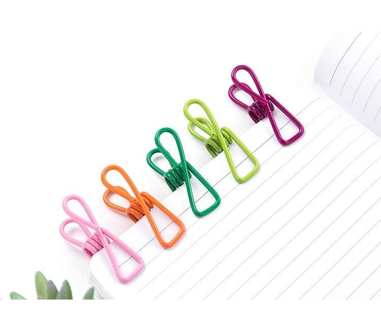  COMBO 100 Kẹp quần áo thép không gỉ đa năng nhiều màu kích thước 5.5CM PK1296 [ORDER] 