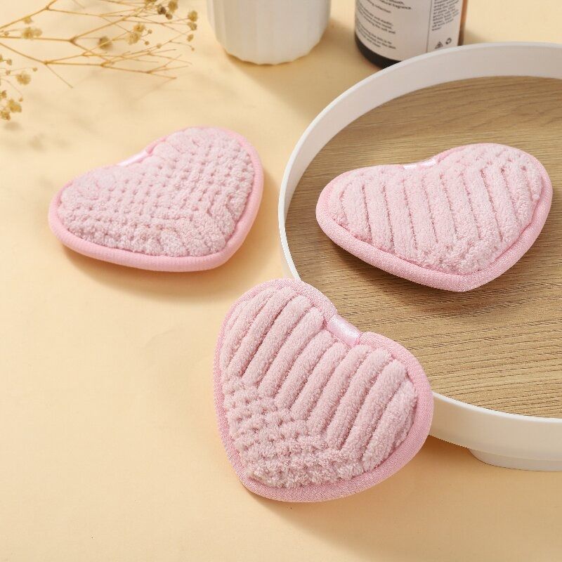  COMBO 20 miếng Bông Tẩy Trang bỏ túi du lịch tiện lợi bằng sợi vải bông tẩy trang lười mềm mại hai mặt hình trái tim PK1684 (ORDER) 