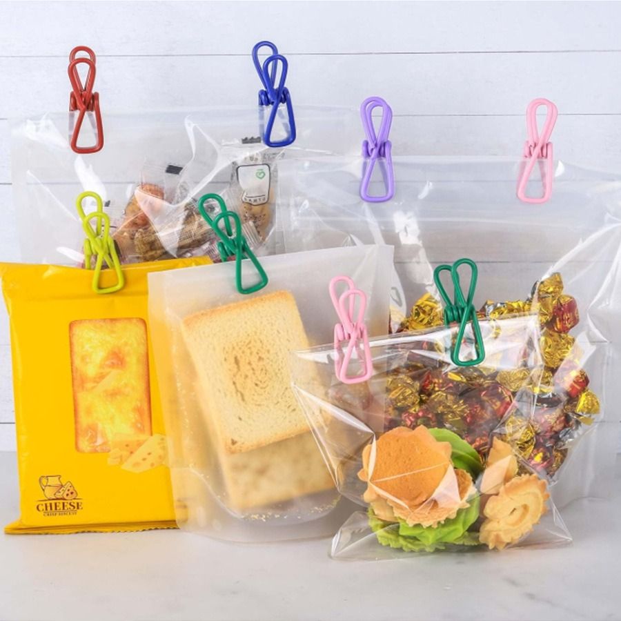  COMBO 100 Kẹp quần áo thép không gỉ đa năng nhiều màu kích thước 5.5CM PK1296 [ORDER] 