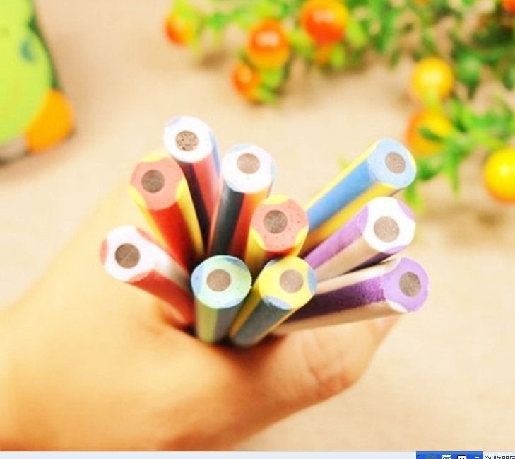  Gói 20 chiếc Bút chì mềm 30cm PVC sọc màu bút chì HB dẻo có thể gấp tròn lại được sáng tạo PK1820 