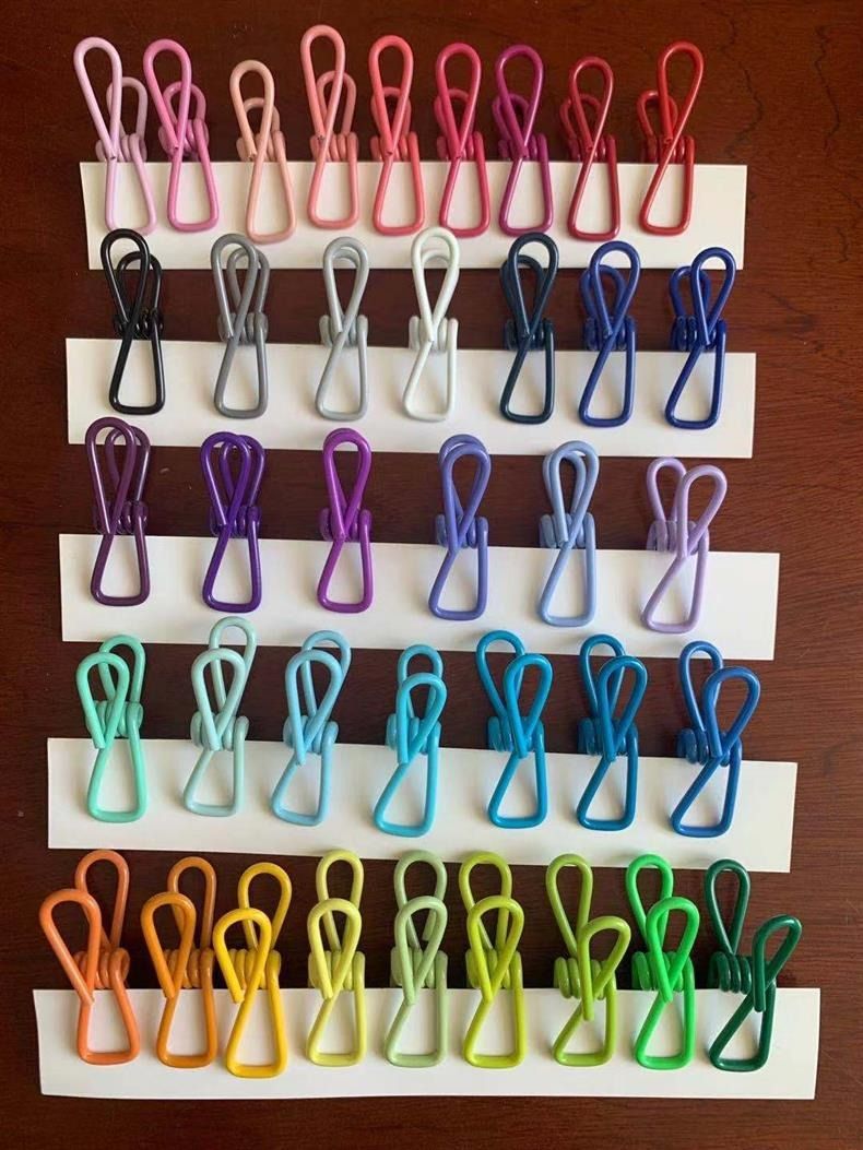  COMBO 100 Kẹp quần áo thép không gỉ đa năng nhiều màu kích thước 5.5CM PK1296 [ORDER] 