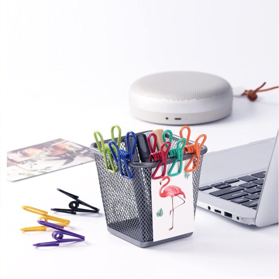  COMBO 100 Kẹp quần áo thép không gỉ đa năng nhiều màu kích thước 5.5CM PK1296 [ORDER] 