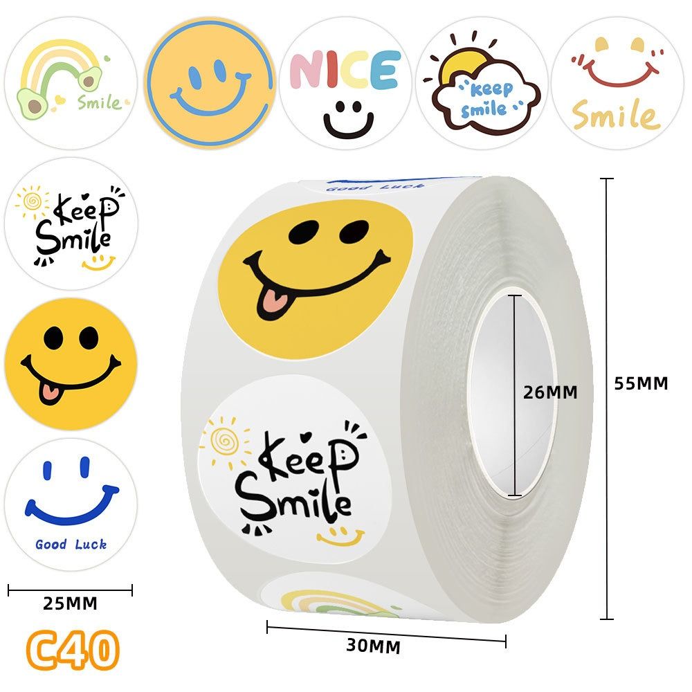  [GIAO HÀNG 7-25 NGÀY] COMBO 50 Cuộn 500 Sticker 2.5CM hình vuông Thank you dán niêm phong túi giấy, hộp bánh handmade, tem dán thiệp, hộp quà tặng Q1693 