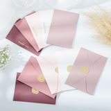  [GIAO HÀNG 7-25 NGÀY] 50 Phong bì kèm nhãn dán Niêm Phong 16*11.7cm màu hồng dùng đựng thiệp chúc mừng, Thiệp Mời Đám Cưới Đính Hôn Lãng Mạn Q1741 