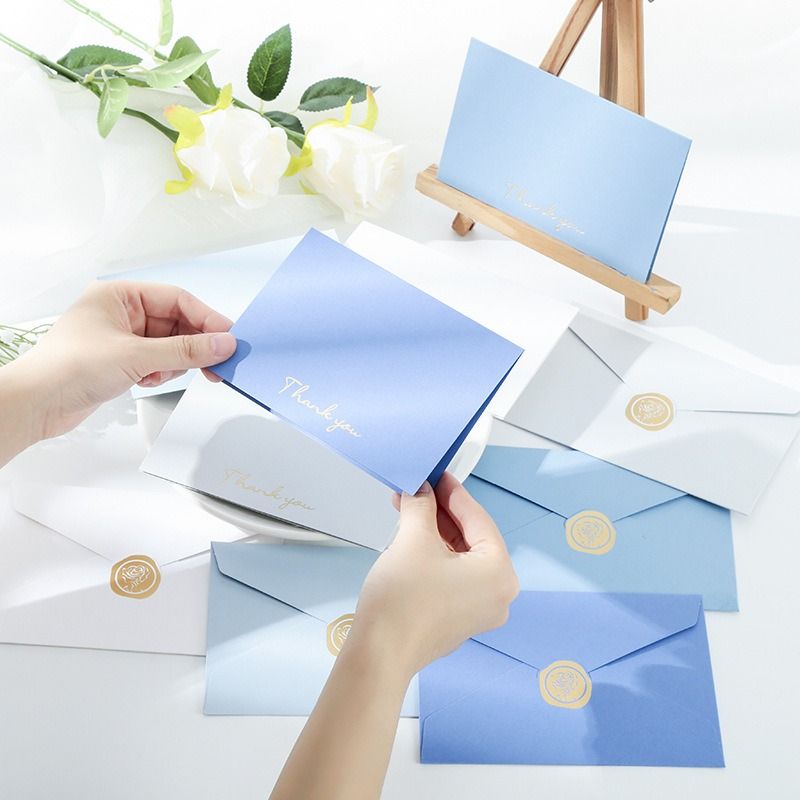  [GIAO HÀNG 7-25 NGÀY] 50 Phong bì kèm nhãn dán Niêm Phong 16*11.7cm màu hồng dùng đựng thiệp chúc mừng, Thiệp Mời Đám Cưới Đính Hôn Lãng Mạn Q1741 