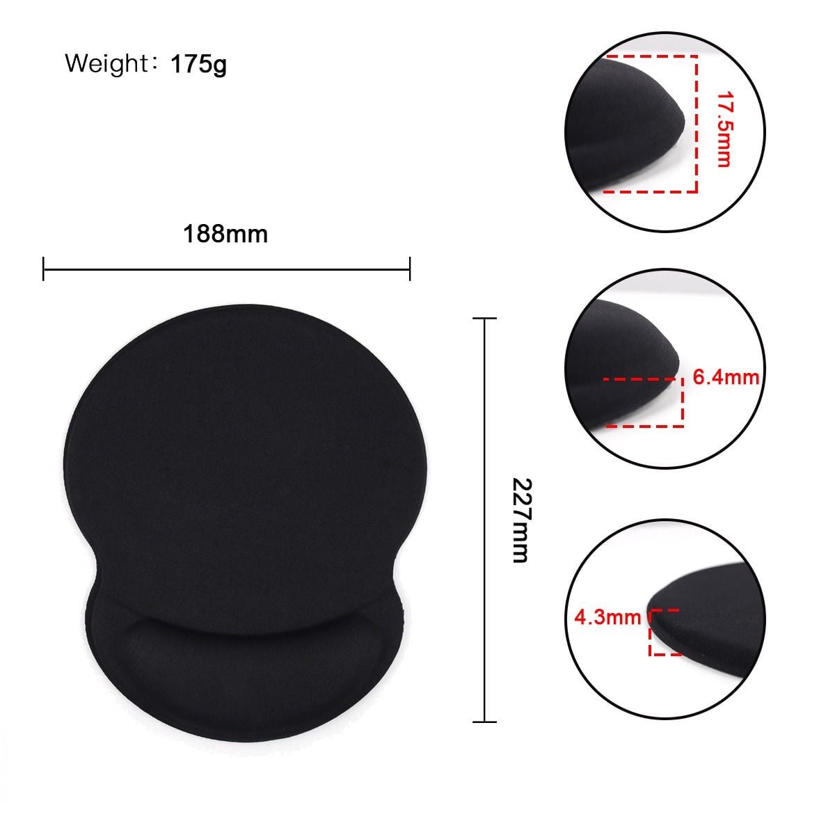  5 Miếng lót chuột, mouse pad nhỏ dùng trong văn phòng, có phần đệm tay PK1555 