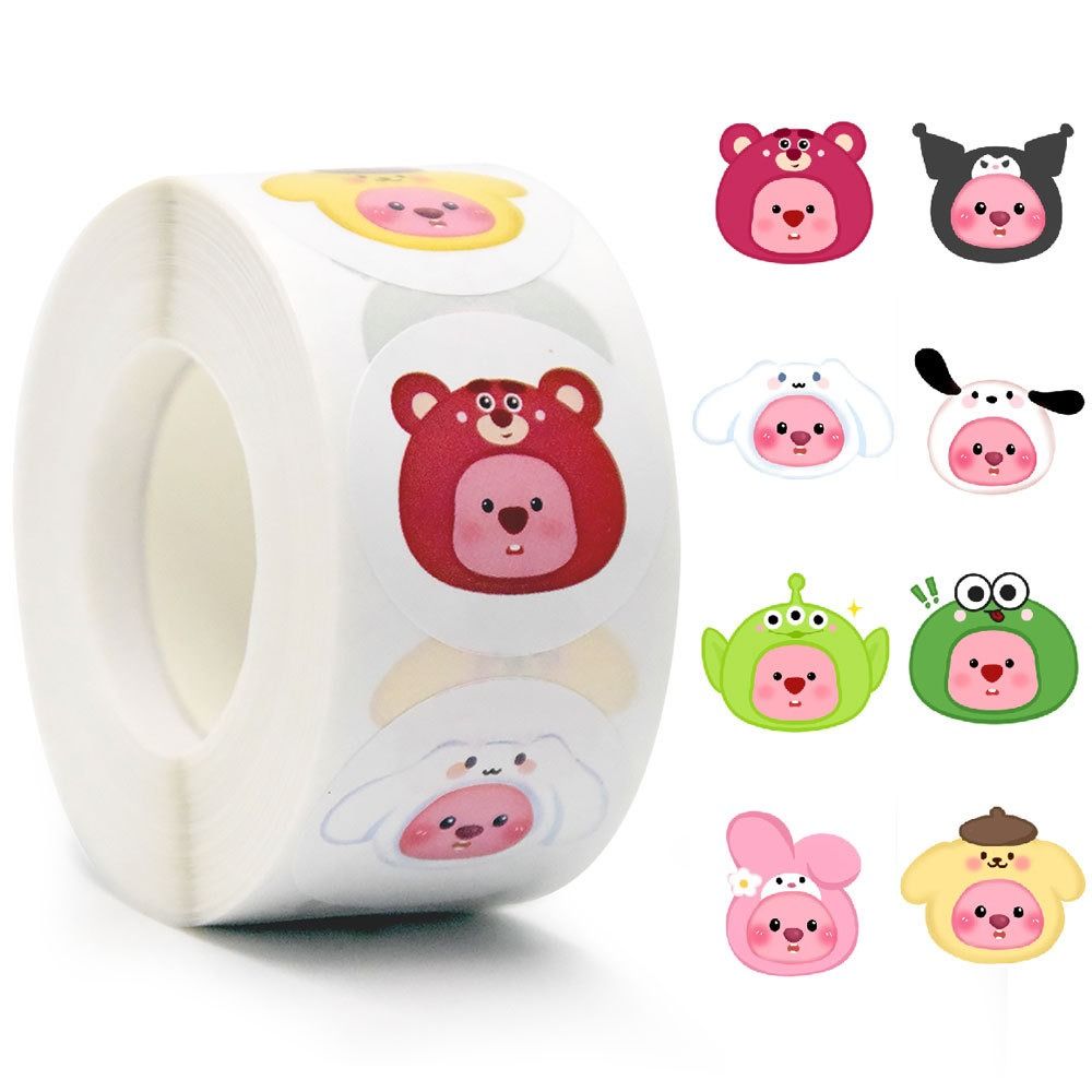  [GIAO HÀNG 7-25 NGÀY] COMBO 50 Cuộn 500 Sticker 2.5CM hình vuông Thank you dán niêm phong túi giấy, hộp bánh handmade, tem dán thiệp, hộp quà tặng Q1693 