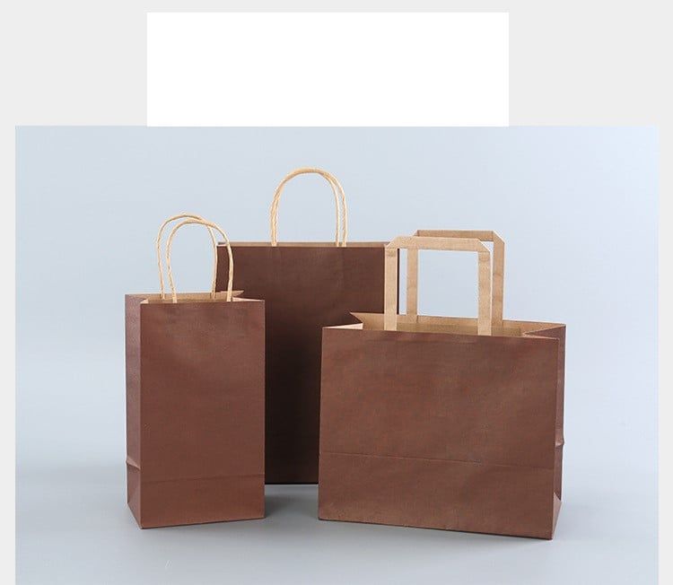  Combo 10c Túi giấy kraft dập nổi, túi đựng bánh, túi đựng đồ tráng miệng, túi đựng trà sữa mang đi, túi quà tặng, túi xách cao cấp 