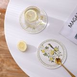  [GIAO HÀNG 7-25 NGÀY] 50 Miếng lót đế ly, lót đế cốc bằng da thấm hút tốt, nhiều họa tiết PK1512 