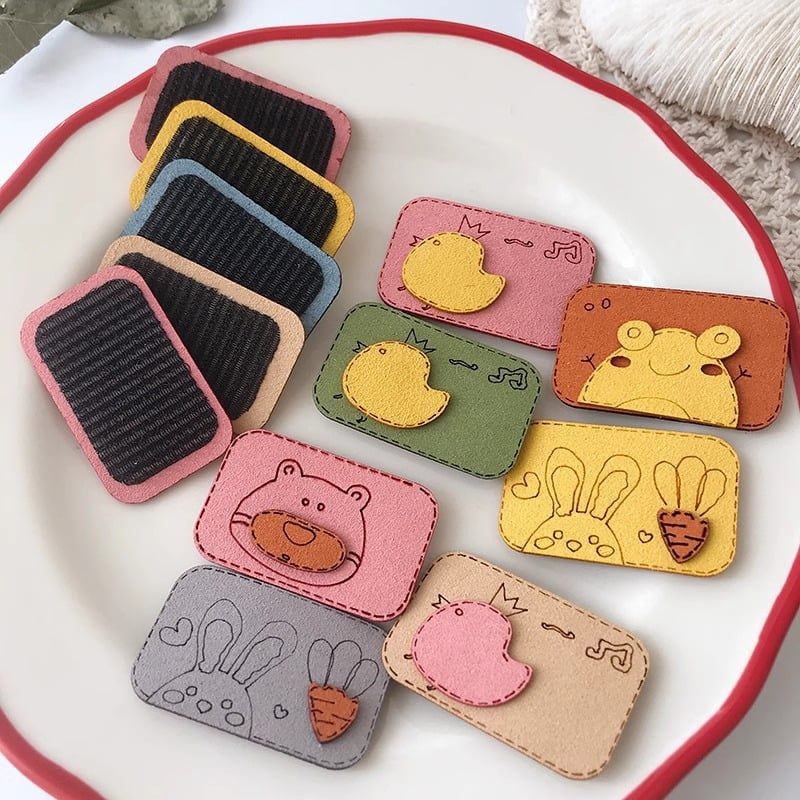  PK915 Miếng dán tóc mái một mặt vải in hình hoạt hình 