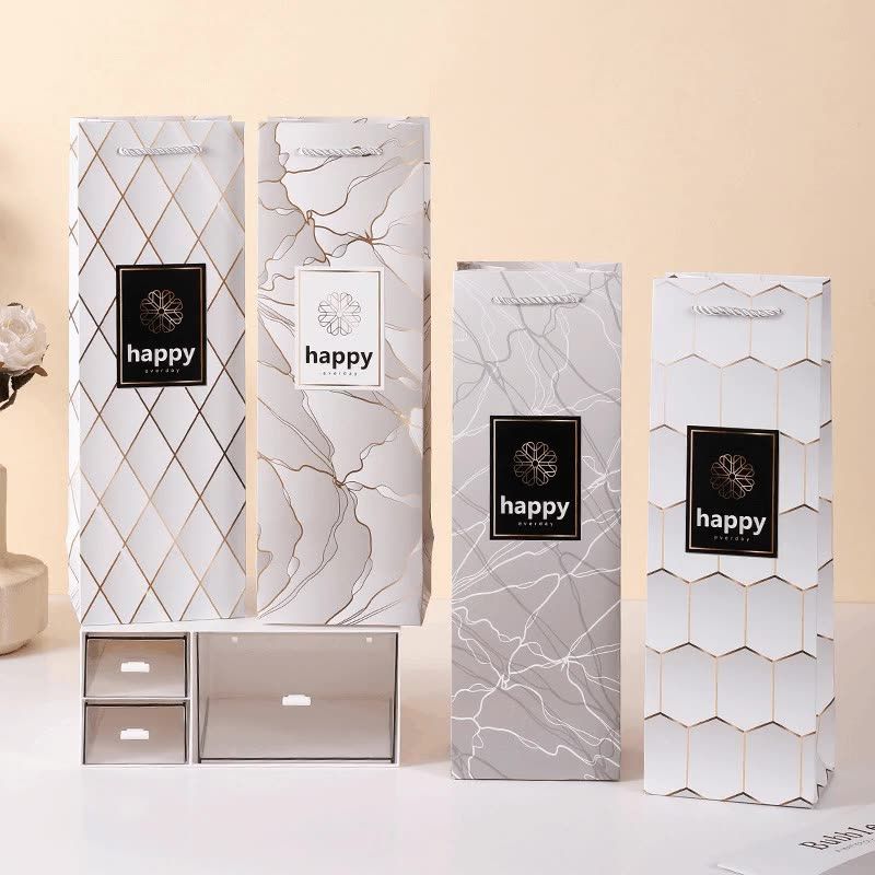  Túi quà tặng, túi giấy quai xách đựng rượu vang các loại , bằng giấy đựng chai đơn 750 ML Q1797 [HÀNG ORDER 5-7 NGÀY | ÁP DỤNG ĐƠN TỪ 2 TRIỆU | CÓ THỂ IN LOGO] 