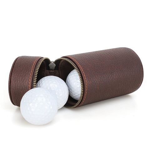  [ORDER] ️Túi đựng bóng golf da bò cao cấp – 3 bóng, kiểu dáng trụ tròn, tiện lợi mang theo  PK250042 