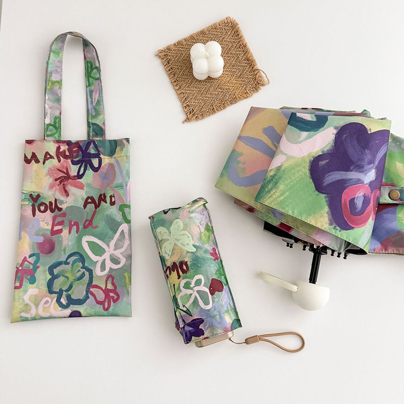  (ORDER) Ô gấp 5 khúc chống nắng mưa 2 trong 1, Có thể in logo PK250020 