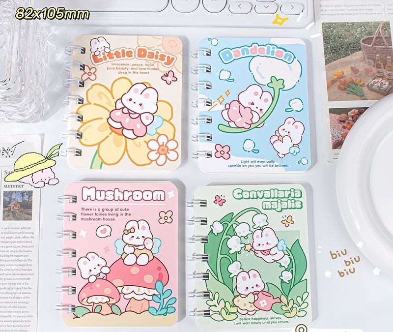  [GIAO HÀNG 7-25 NGÀY] COMBO 100 CUỐN Sổ tay mini lò xo chủ đề báo hồng, kích thước 10.5 X 8.5 CM PK634 