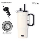  Cốc Giữ Nhiệt Ruột Sứ Vỏ Inox Cỡ Đại Dung Tích Lớn - Có Quai Cầm, Ống Hút, Giữ Nóng Lạnh Tốt [GIAO HÀNG 2-10 NGÀY | SỈ TỪ 2 TRIỆU | CÓ THỂ IN LOGO] 
