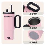  Cốc Giữ Nhiệt Ruột Sứ Vỏ Inox Cỡ Đại Dung Tích Lớn - Có Quai Cầm, Ống Hút, Giữ Nóng Lạnh Tốt [GIAO HÀNG 2-10 NGÀY | SỈ TỪ 2 TRIỆU | CÓ THỂ IN LOGO] 